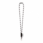 Lanyard tubular de poliamida con mosquetón y etiqueta sublimable vista principal