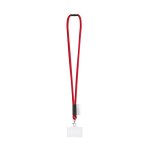 Lanyard tubular fabricado en Europa con mosquetón estándar color rojo