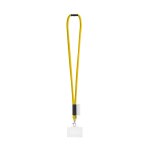 Lanyard tubular fabricado en Europa con mosquetón estándar color amarillo