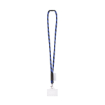 Lanyard tubular fabricado en Europa con mosquetón estándar color azul real