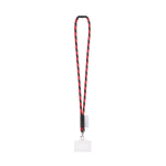 Lanyard tubular fabricado en Europa con mosquetón estándar color rojo oscuro