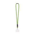 Lanyard tubular fabricado en Europa con mosquetón estándar color verde fluorescente