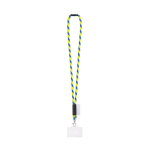 Lanyard tubular fabricado en Europa con mosquetón estándar color amarillo fluorescente