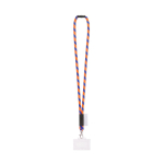 Lanyard tubular fabricado en Europa con mosquetón estándar color naranja fluorescente