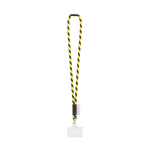 Lanyard tubular fabricado en Europa con mosquetón estándar color amarillo claro