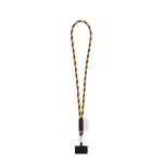 Lanyard tubular con mosquetón y soporte para móvil 6,5 x 4,1cm color naranja