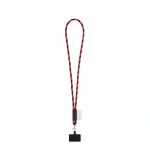 Lanyard tubular con mosquetón y soporte para móvil 6,5 x 4,1cm color rojo oscuro