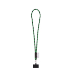 Lanyard tubular con mosquetón y soporte para móvil 6,5 x 4,1cm color verde oliva
