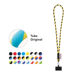 Lanyard tubular con mosquetón y soporte para móvil 6,5 x 4,1cm varios colores