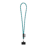 Lanyard tubular con mosquetón y soporte para móvil 6,5 x 4,1cm vista principal