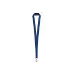 Lanyard de poliéster con mosquetón metálico y cierre de seguridad 2cm color azul