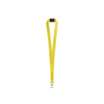 Lanyard de poliéster con mosquetón metálico y cierre de seguridad 2cm color amarillo