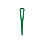 Lanyard de poliéster con mosquetón metálico y cierre de seguridad 2cm color verde