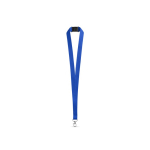 Lanyard de poliéster con mosquetón metálico y cierre de seguridad 2cm color azul real