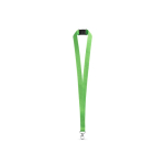 Lanyard de poliéster con mosquetón metálico y cierre de seguridad 2cm color verde claro