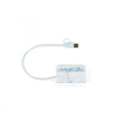 Hub USB con formas de agua y 4 puertos con soporte para móvil color multicolor primera vista