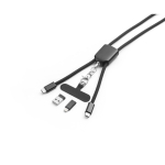 Cable lanyard con soporte para móvil y carga ultrarrápida 60W color negro tercera vista