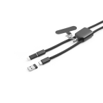 Cable lanyard con soporte para móvil y carga ultrarrápida 60W color negro cuarta vista