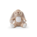 Peluche de conejo de poliéster con parche personalizable color beige primera vista