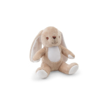 Peluche de conejo de poliéster con parche personalizable color beige