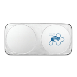 Parasol para coche de poliéster con dos áreas redondas Ø65cm color gris imagen con logo