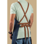 Delantal eco con 3 bolsillos multifunción y correas cruzadas 220 g/m2 color azul marino tercera vista