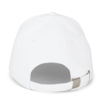 Gorra de algodón cepillado 5 paneles con hebilla metálica 260 g/m2 color blanco segunda vista