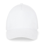 Gorra de algodón cepillado 5 paneles con hebilla metálica 260 g/m2 color blanco