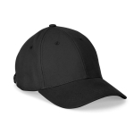 Gorra ajustable de algodón cepillado de 6 paneles 260 g/m2 color negro primera vista