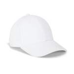 Gorra ajustable de algodón cepillado de 6 paneles 260 g/m2 color blanco primera vista