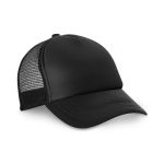 Gorra de poliéster y malla con cierre ajustable 150 g/m2 color negro