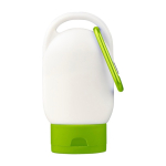 Loción solar con mosquetón y tapón a color SPF30 30ml color verde manzana primera vista