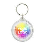 Llavero de plástico fabricado en Europa con anilla metálica segunda vista