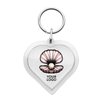 Llavero de plástico con anilla metálica en forma de corazón segunda vista