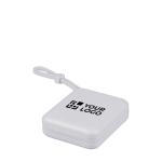 Powerbank de plástico con carga rápida y pantalla LED 10.000 mAh color blanco vista de impresión