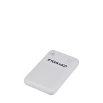 Powerbank de plástico reciclado con carga rápida 10.000 mAh color blanco vista de impresión