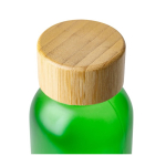 Botella de vidrio glaseado en colores con tapa rosca bambú 500ml séptima vista