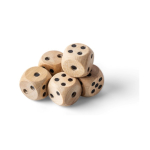 Juego de dados de madera de haya en caja con tapa deslizante quinta vista