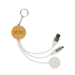 Set de cables carga con anilla metálica para colgar 65W color madera vista de impresión