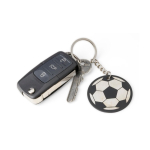 Llavero con diseño de balón de acero inoxidable y caucho tercera vista