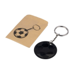 Llavero con diseño de balón de acero inoxidable y caucho sexta vista