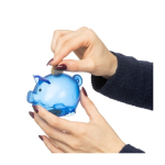 Hucha con forma de cerdito de plástico reciclado para personalizar séptima vista