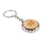 Llavero de bambú y aleación de zinc con abrebotellas integrado segunda vista