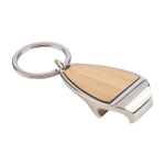 Llavero abrebotellas de aleación de zinc con incrustación de bambú cuarta vista