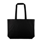 Bolsa tote de algodón de tamaño grande y asas largas 140g/m² color negro primera vista