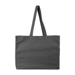 Bolsa de algodón OEKO-TEX con fuelle y asas largas 180g/m² color gris oscuro primera vista