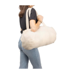 Bolsa deportiva de algodón color natural OEKO-TEX y asas largas décima vista