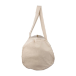 Bolsa deportiva de algodón color natural OEKO-TEX y asas largas cuarta vista