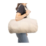 Bolsa deportiva de algodón color natural OEKO-TEX y asas largas novena vista