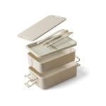 Fiambrera apilable de dos pisos con set de cubiertos 2.2 L octava vista